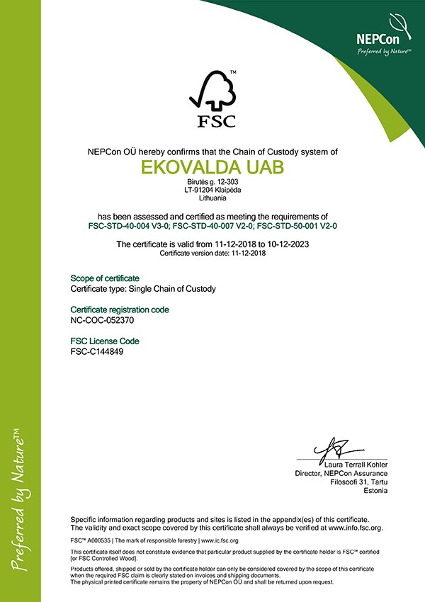 FSC sertifikavimas